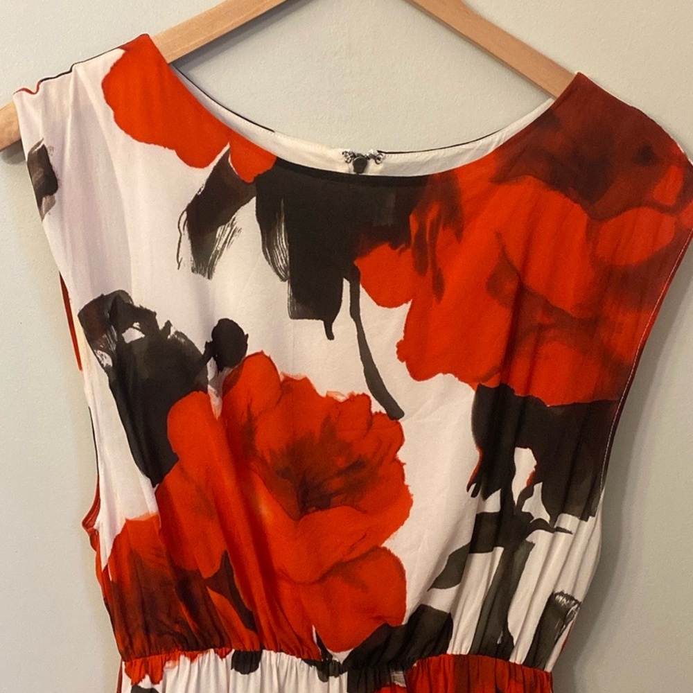 Alice + Olivia Saffron Red Floral Silk Blend Mini Dress Size Small Wedding Chic - Picture 13 of 14